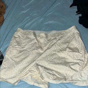 Cream and White Patterned Shorts